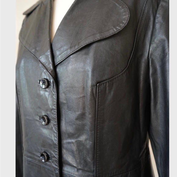 Vintage leather jacket 60s 70s - Picture 3 of 10